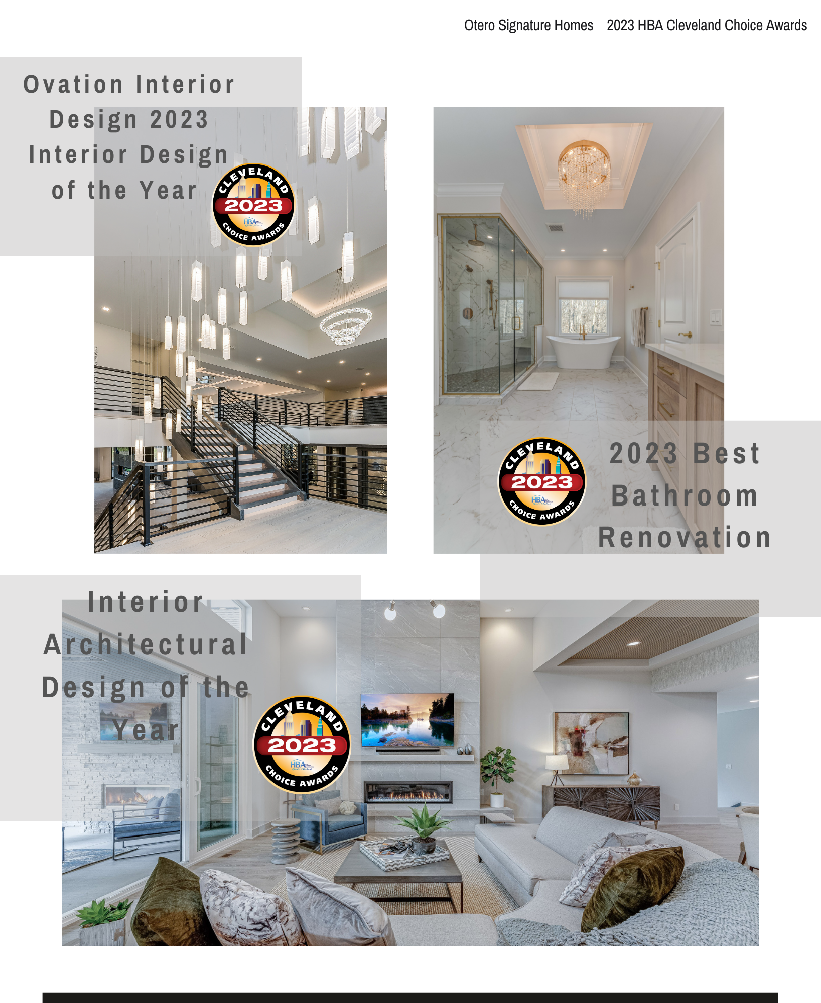 Cleveland 2023 Choice Awards - Interior Design Award for Otero Signature Homes