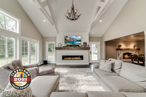 An open concept addition luxury home remodeling project that won an award at the 2021 Cleveland Choice Awards