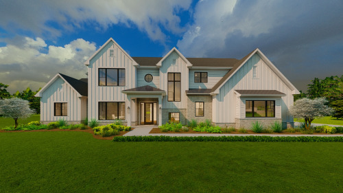 Front Exterior of Modern Minimalist Custom Home by Otero Signature Homes
