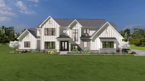 Front Exterior of Modern Minimalist Custom Home by Otero Signature Homes