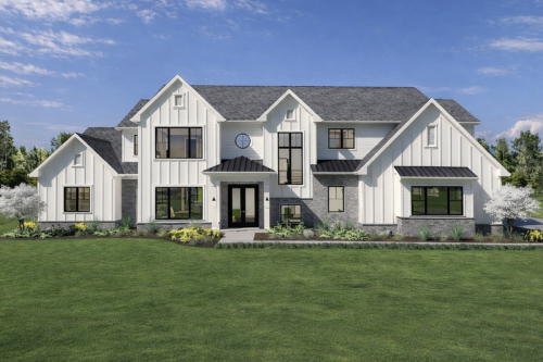 Front Exterior of Modern Minimalist Custom Home by Otero Signature Homes